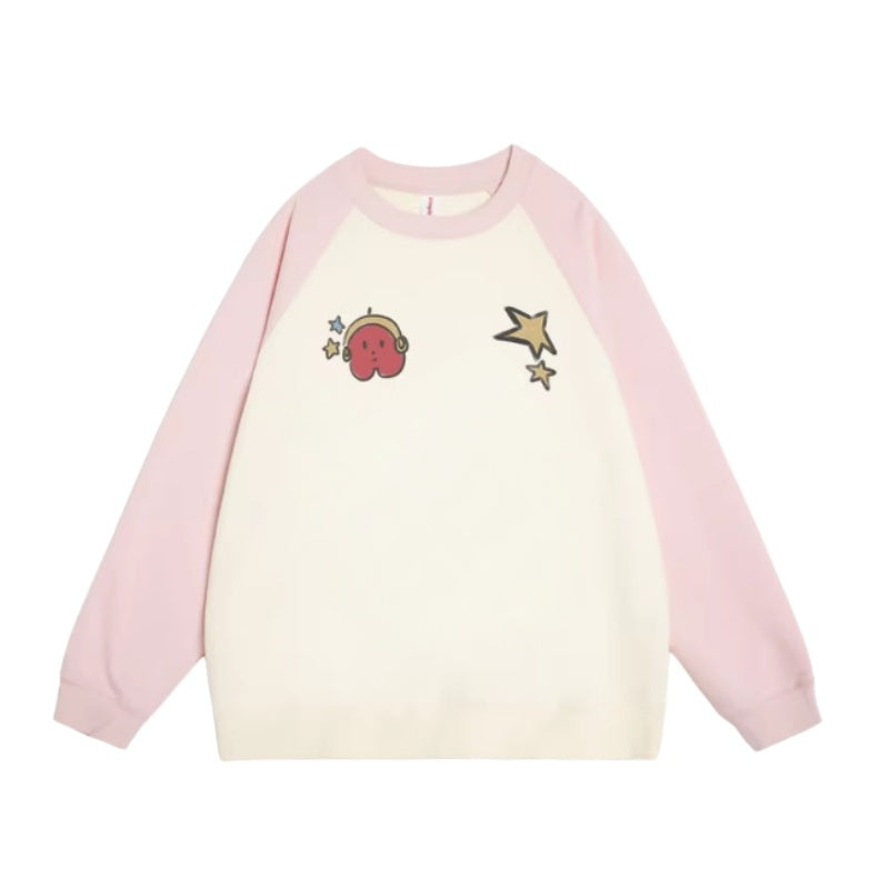 Cute Colorblock Classic Loose Sweatshirt