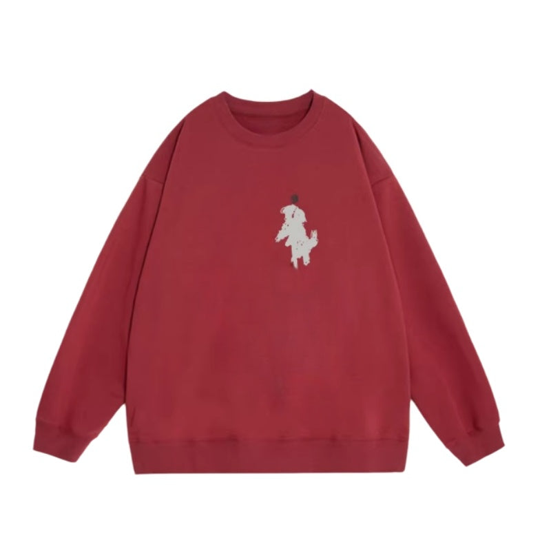 Wine Red Fleece-Lined Sweatshirt