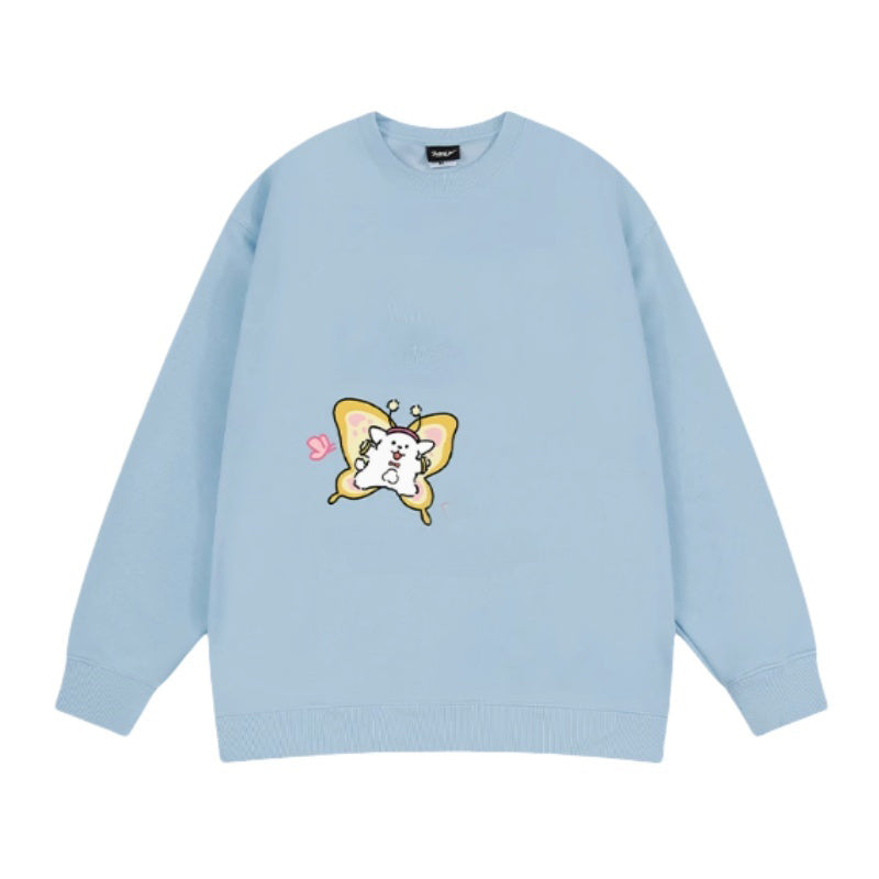 Sweatshirt with Cute Butterfly Graphic