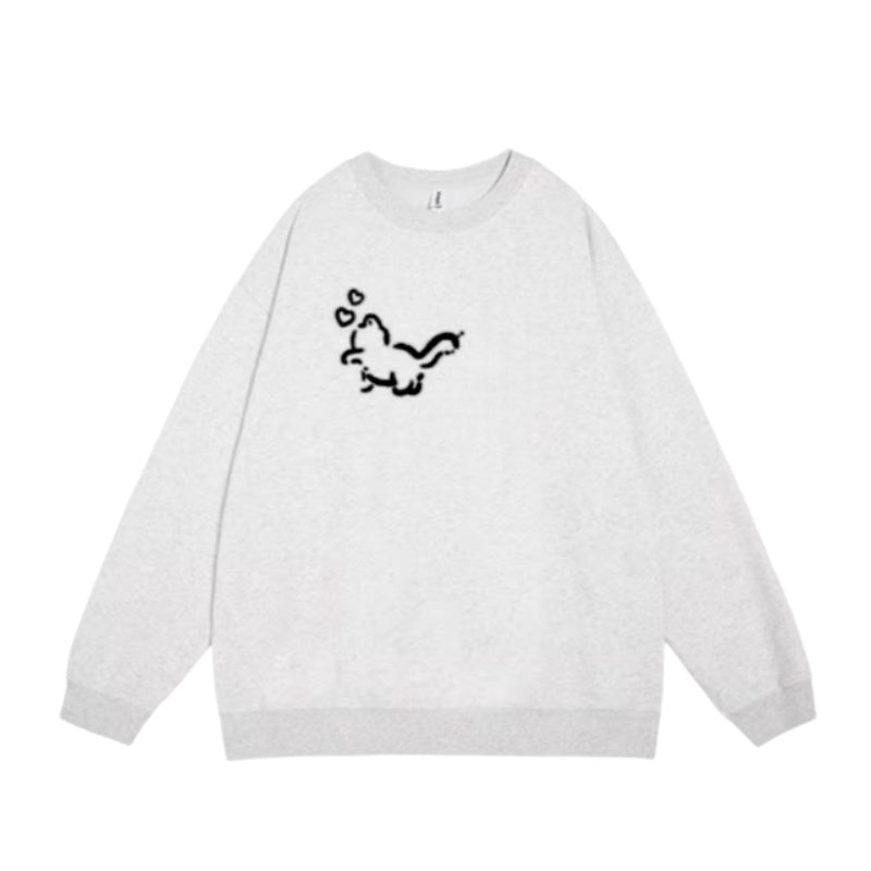 Cute Colorblock Toast Print Sweatshirt